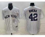 Men's New York Yankees #42 Mariano Rivera White 2024 Cool Base Stitched Jersey