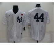 Men's New York Yankees #44 Reggie Jackson White No Name Stitched Rose Nike Cool Base Throwback Jersey