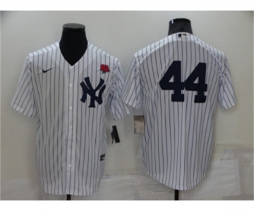 Men's New York Yankees #44 Reggie Jackson White No Name Stitched Rose Nike Cool Base Throwback Jersey