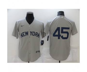 Men's New York Yankees #45 Gerrit Cole Gray Game 2021 Field of Dreams Jersey