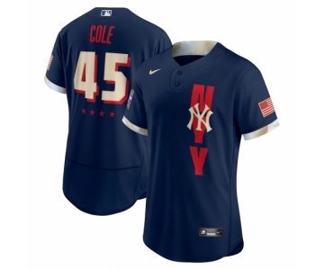 Men's New York Yankees #45 Gerrit Cole Nike Navy 2021 MLB All-Star Authentic Player Jersey