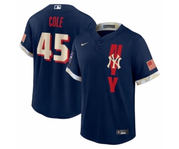 Men's New York Yankees #45 Gerrit Cole Nike Navy 2021 MLB All-Star Game Replica Player Jersey