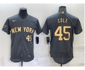 Men's New York Yankees #45 Gerrit Cole Number Grey 2022 All Star Stitched Flex Base Nike Jersey