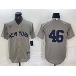 Men's New York Yankees #46 Andy Pettitte 2021 Grey Field of Dreams Cool Base Stitched Baseball Jersey