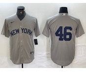 Men's New York Yankees #46 Andy Pettitte 2021 Grey Field of Dreams Cool Base Stitched Baseball Jersey