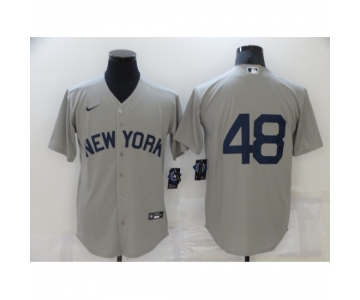 Men's New York Yankees #48 Anthony Rizzo Gray Game 2021 Field of Dreams Jersey