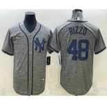 Men's New York Yankees #48 Anthony Rizzo Grey Gridiron Cool Base Stitched Jersey