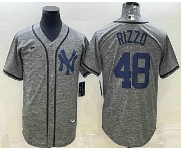 Men's New York Yankees #48 Anthony Rizzo Grey Gridiron Cool Base Stitched Jersey