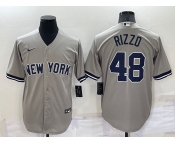 Men's New York Yankees #48 Anthony Rizzo Grey Stitched MLB Nike Cool Base Throwback Jersey