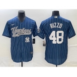 Men's New York Yankees #48 Anthony Rizzo Navy With Patch Cool Base Stitched Baseball Jersey