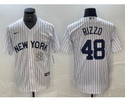 Men's New York Yankees #48 Anthony Rizzo White 2024 Cool Base Stitched Jersey