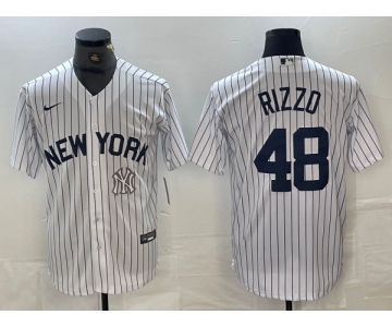 Men's New York Yankees #48 Anthony Rizzo White 2024 Cool Base Stitched Jersey