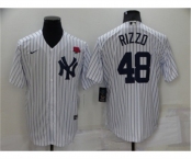 Men's New York Yankees #48 Anthony Rizzo White Cool Base Stitched Rose Baseball Jersey