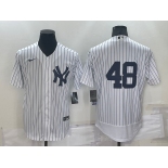 Men's New York Yankees #48 Anthony Rizzo White No Name Stitched MLB Flex Base Nike Jersey