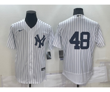 Men's New York Yankees #48 Anthony Rizzo White No Name Stitched MLB Flex Base Nike Jersey