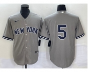 Men's New York Yankees #5 Joe DiMaggio Grey Cool Base Stitched Baseball Jersey