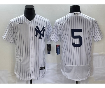 Men's New York Yankees #5 Joe DiMaggio White Flex Base Stitched Baseball Jersey