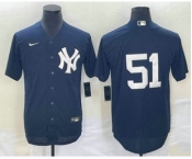 Men's New York Yankees #51 Bernie Williams Navy Cool Base Stitched Baseball Jersey