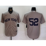 Men's New York Yankees #52 CC Sabathia Grey Cool Base Stitched Jersey