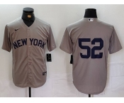 Men's New York Yankees #52 CC Sabathia Grey Cool Base Stitched Jersey