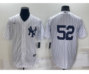 Men's New York Yankees #52 C.C. Sabathia White Cool Base Stitched Jersey