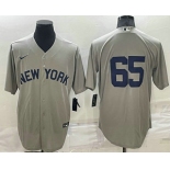 Men's New York Yankees #65 Nestor Cortes 2021 Grey Field of Dreams Cool Base Stitched Baseball Jersey