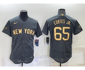 Men's New York Yankees #65 Nestor Cortes Jr Grey 2022 All Star Stitched Flex Base Nike Jersey