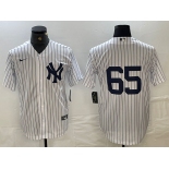 Men's New York Yankees #65 Nestor Cortes Jr No Name White Stitched Cool Base Nike Jersey