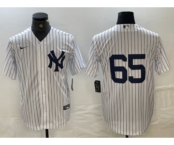 Men's New York Yankees #65 Nestor Cortes Jr No Name White Stitched Cool Base Nike Jersey