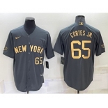 Men's New York Yankees #65 Nestor Cortes Jr Number Grey 2022 All Star Stitched Cool Base Nike Jersey