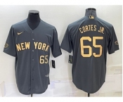 Men's New York Yankees #65 Nestor Cortes Jr Number Grey 2022 All Star Stitched Cool Base Nike Jersey