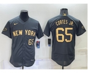 Men's New York Yankees #65 Nestor Cortes Jr Number Grey 2022 All Star Stitched Flex Base Nike Jersey