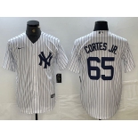 Men's New York Yankees #65 Nestor Cortes Jr White Stitched Cool Base Nike Jersey