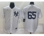 Men's New York Yankees #65 Nestor Cortes White No Name Stitched MLB Nike Cool Base Jersey