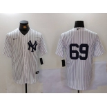 Men's New York Yankees #69 Manny Fresh White Cool Base Stitched Baseball Jersey