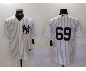 Men's New York Yankees #69 Manny Fresh White Cool Base Stitched Baseball Jersey