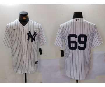 Men's New York Yankees #69 Manny Fresh White Cool Base Stitched Baseball Jersey