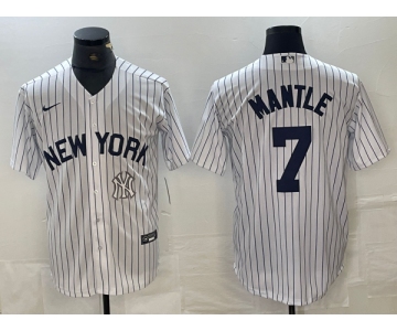 Men's New York Yankees #7 Mickey Mantle White 2024 Cool Base Stitched Jersey