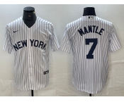 Men's New York Yankees #7 Mickey Mantle White 2024 Cool Base Stitched Jerseys