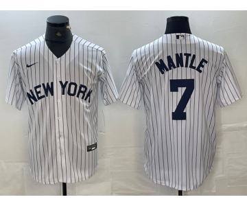 Men's New York Yankees #7 Mickey Mantle White 2024 Cool Base Stitched Jerseys