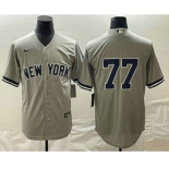 Men's New York Yankees #77 Clint Frazier Gray Cool Base Stitched Jersey