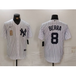 Men's New York Yankees #8 Yogi Berra White Stitched Nike Cool Base Throwback Jerseys