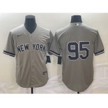 Men's New York Yankees #95 Oswaldo Cabrera Grey Cool Base Stitched Jersey