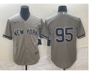 Men's New York Yankees #95 Oswaldo Cabrera Grey Cool Base Stitched Jersey