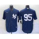 Men's New York Yankees #95 Oswaldo Cabrera Navy Blue Cool Base Stitched Baseball Jersey