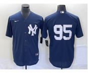 Men's New York Yankees #95 Oswaldo Cabrera Navy Blue Cool Base Stitched Baseball Jersey