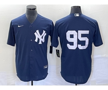 Men's New York Yankees #95 Oswaldo Cabrera Navy Blue Cool Base Stitched Baseball Jersey