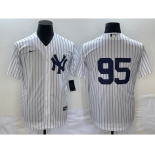 Men's New York Yankees #95 Oswaldo Cabrera White Stitched Nike Cool Base Throwback Jersey