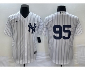 Men's New York Yankees #95 Oswaldo Cabrera White Stitched Nike Cool Base Throwback Jersey