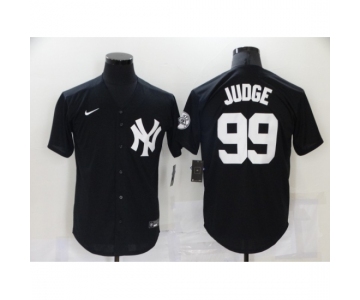 Men's New York Yankees #99 Aaron Judge Black Throwback Jersey